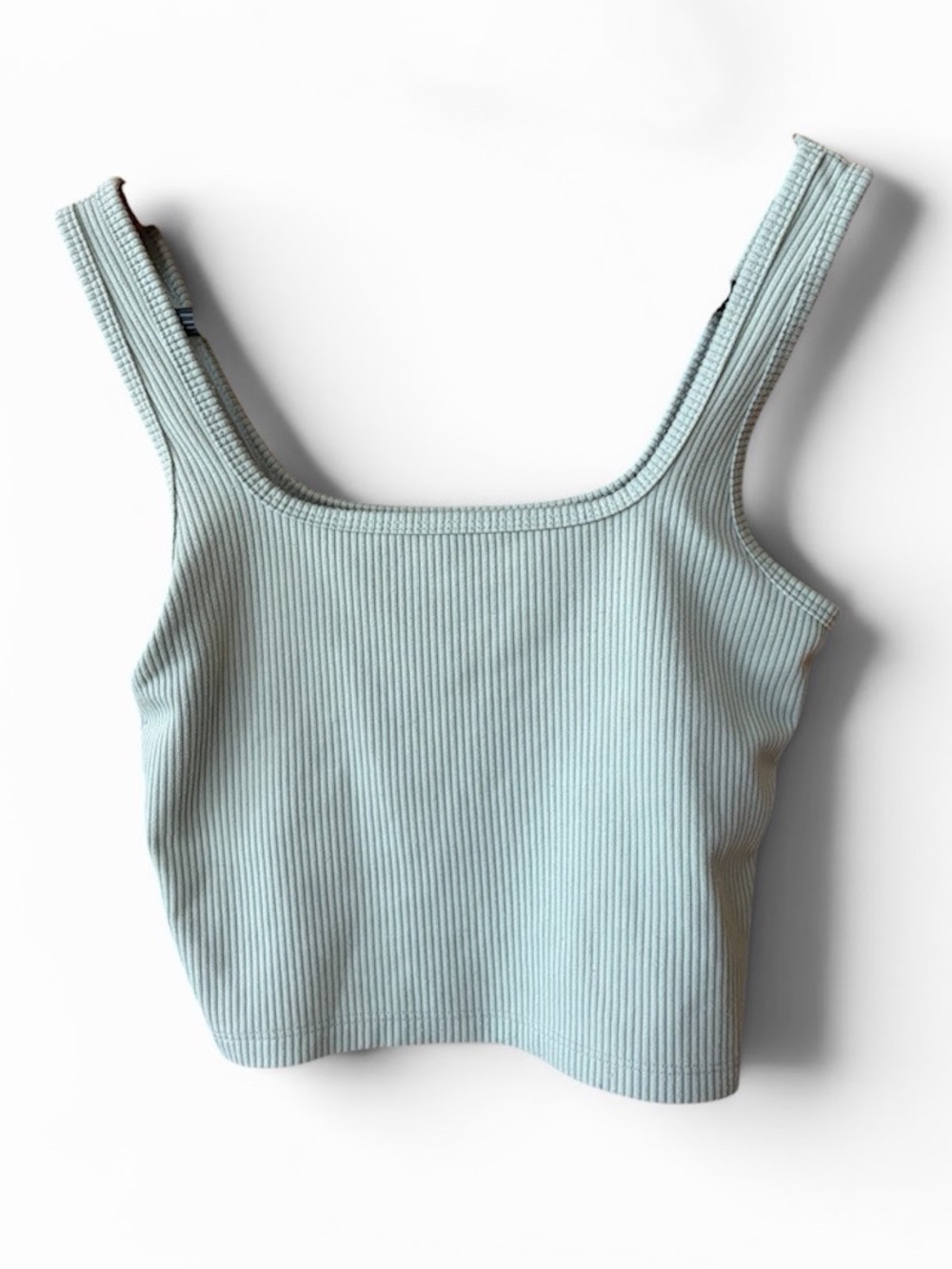 Hollister Women’s Ribbed Square-Neck Crop Top - Light green Sz XS